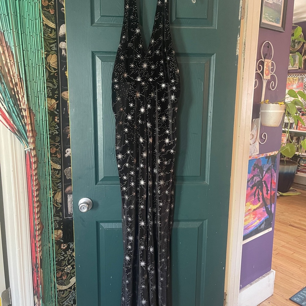 Katakomb Black Starry Halter Dress